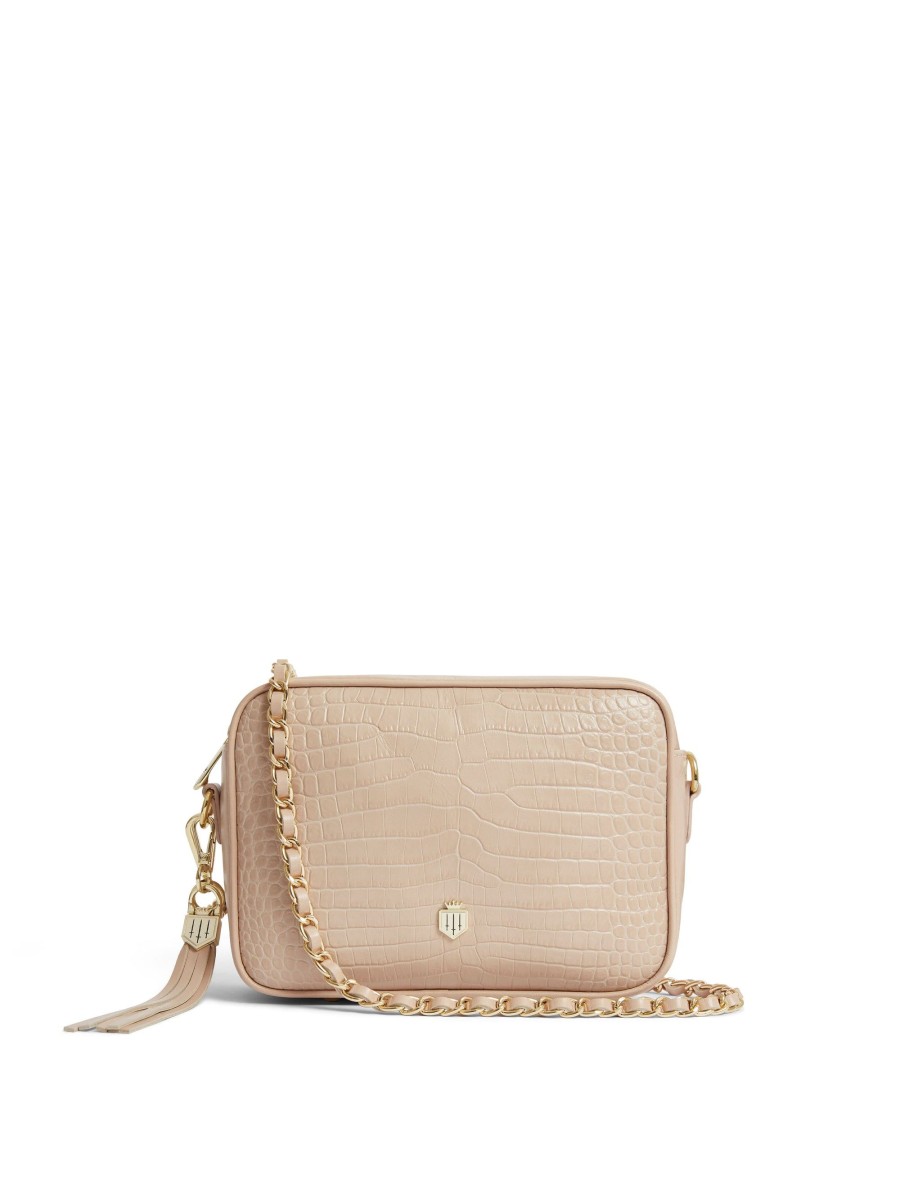 Women Fairfax & Favor Crossbody Bags | Women'S Crossbody Bag-Blush Croc Print Leather