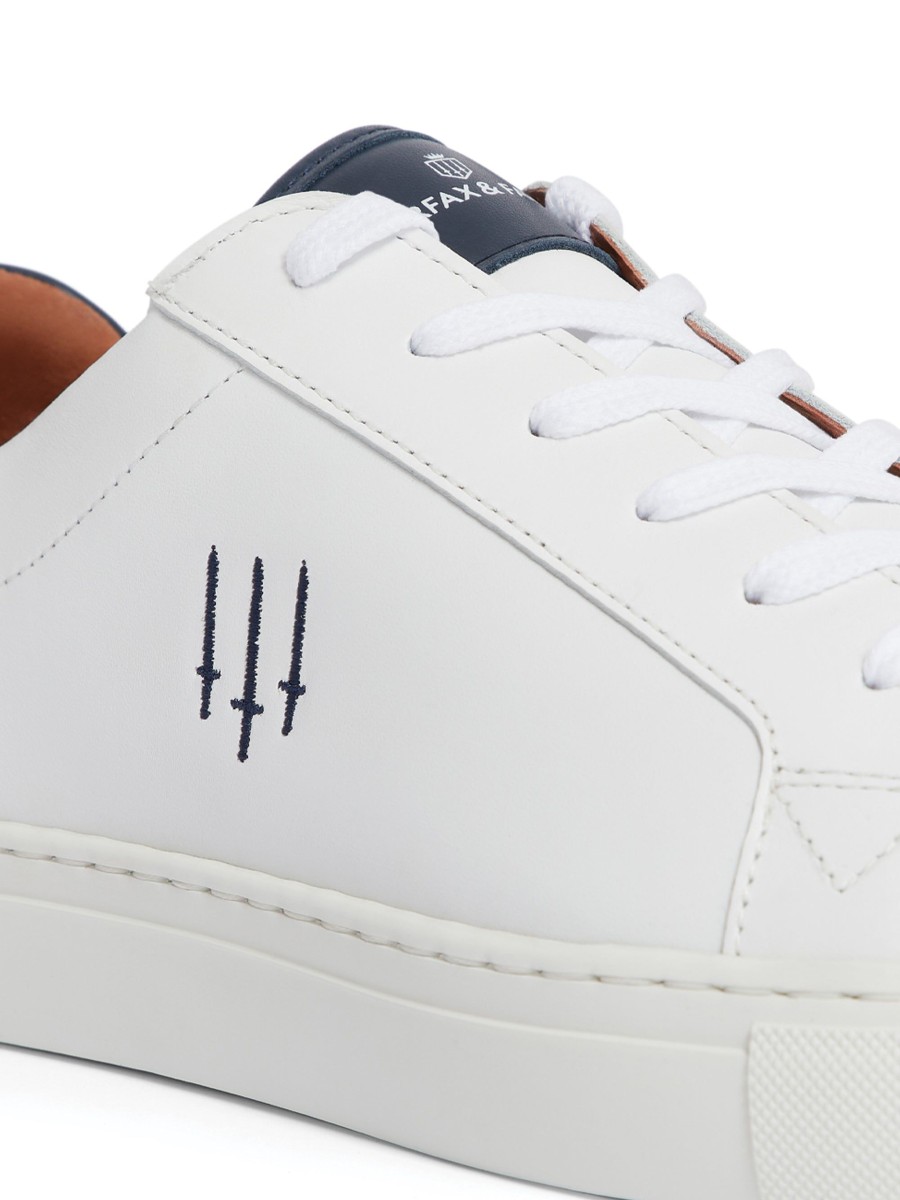 Men Fairfax & Favor Men'S Trainers | Men'S Trainer-White Leather, Navy & Grey