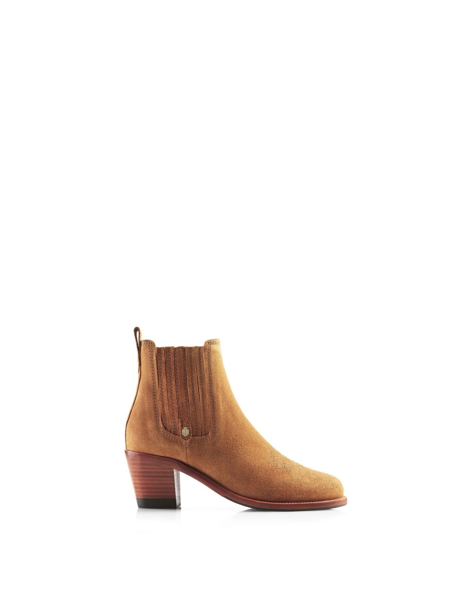 Women Fairfax & Favor Chelsea Boots | Women'S Heeled Ankle Boot-Tan Suede