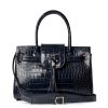 Women Fairfax & Favor Handbags | Women'S Handbag-High Shine Navy Croc Leather