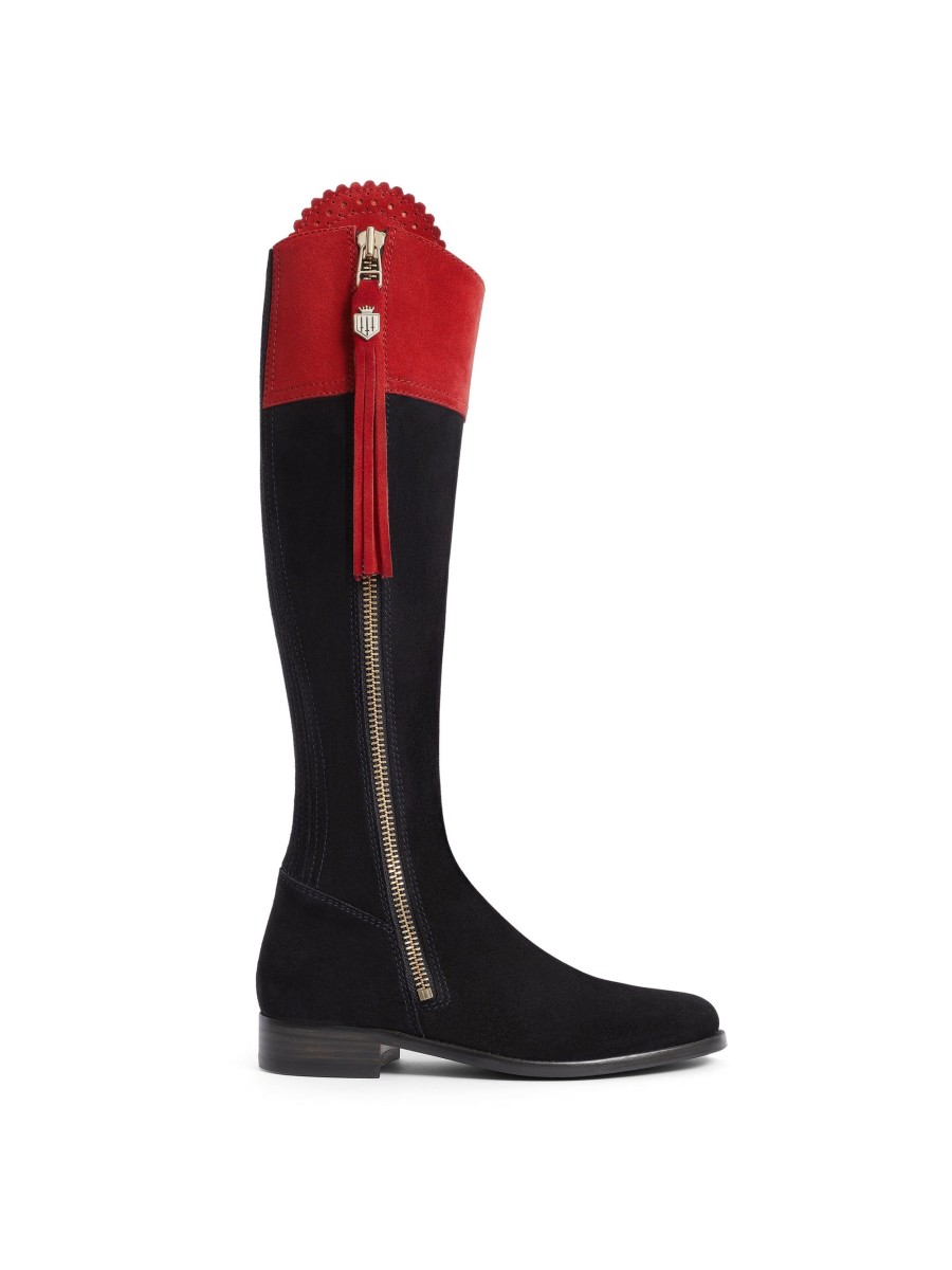 Women Fairfax & Favor Knee-High Boots | British Equestrian Women'S Tall Boot-Red & Navy, Narrow Calf