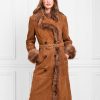 Women Fairfax & Favor Coats & Jackets | Women'S Trench Coat-Tan Suede & Toscana