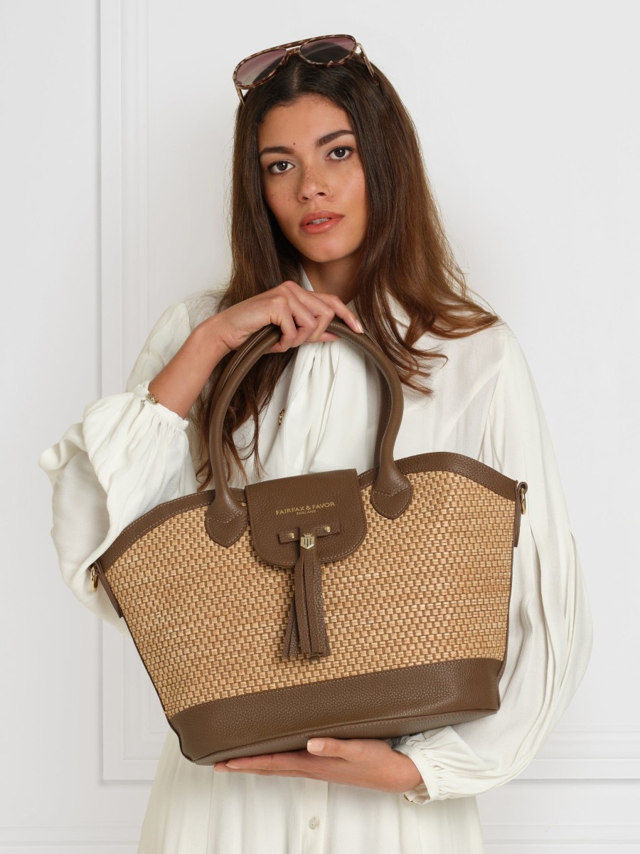 Women Fairfax & Favor Handbags | Women'S Basket Bag-Tan Leather