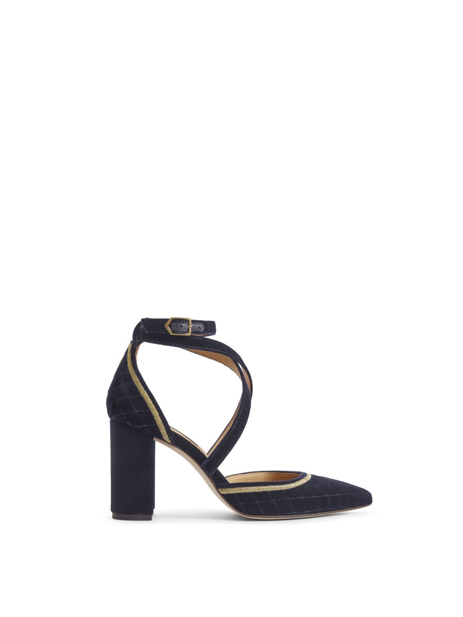 Women Fairfax & Favor Espadrilles | Women'S Heeled Shoe-Navy Velvet