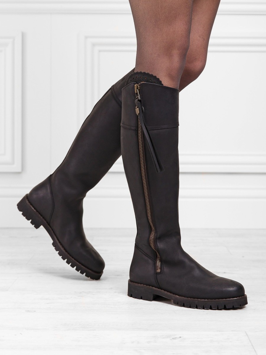 Women Fairfax & Favor Performance Boots | Women'S Waterproof Boot-Black Leather, Regular Calf