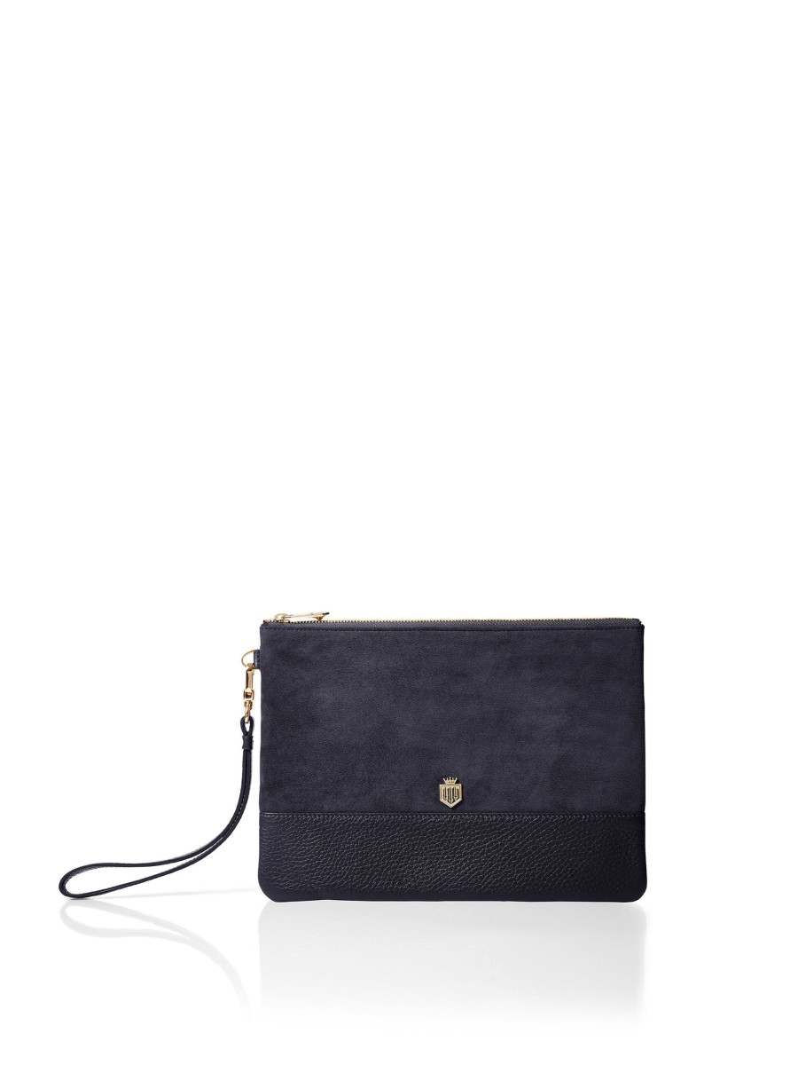 Women Fairfax & Favor Clutch Bags | Women'S Clutch Bag-Navy Suede