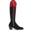 Women Fairfax & Favor Heeled Boots | British Equestrian Women'S Tall Heeled Boot-Navy & Red Suede, Narrow Calf