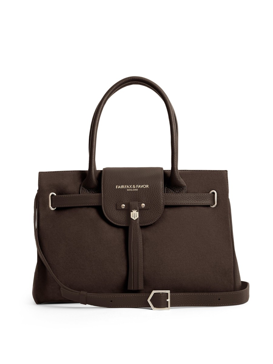 Women Fairfax & Favor Handbags | Women'S Handbag-Chocolate Suede