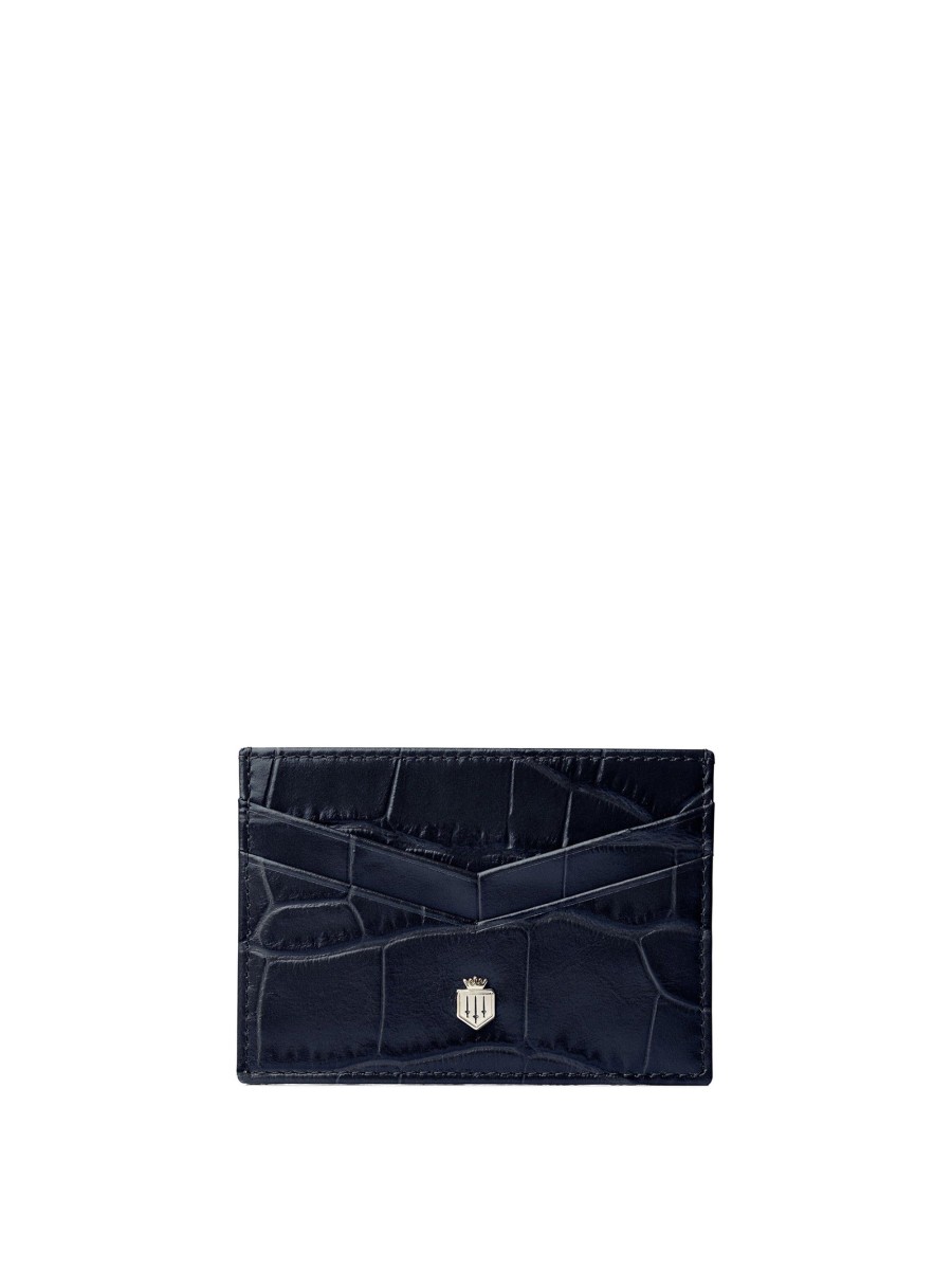 Women Fairfax & Favor Coin Purses | Card Holder-Navy Croc Leather