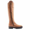 Women Fairfax & Favor Performance Boots | Shearling Lined Tall Boot-Cognac Nubuck, Narrow Calf