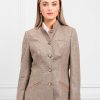 Women Fairfax & Favor Coats & Jackets | Women'S Jacket-Taupe Herringbone