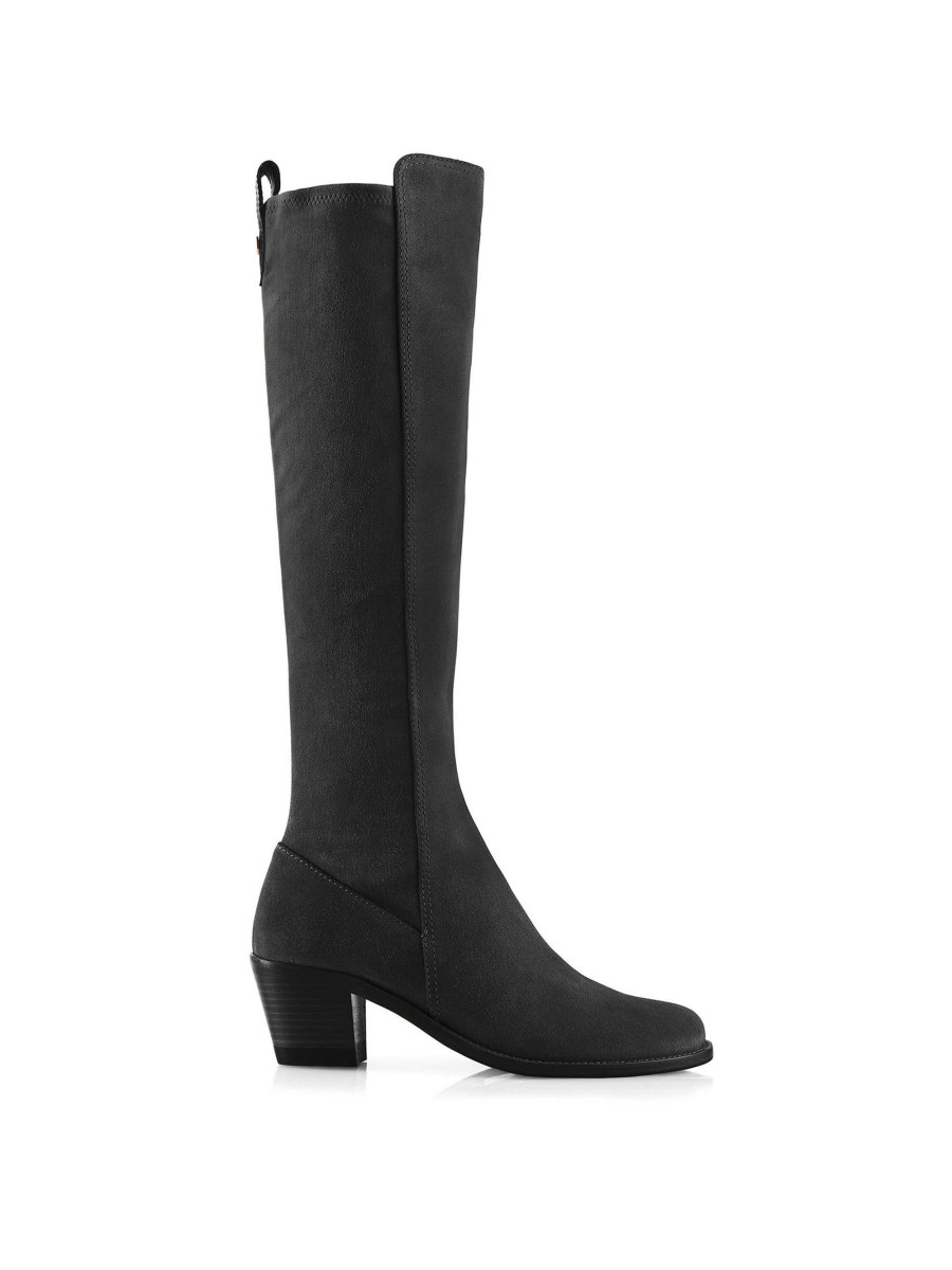 Women Fairfax & Favor Knee-High Boots | Women'S Heeled Tall Boot-Black Suede