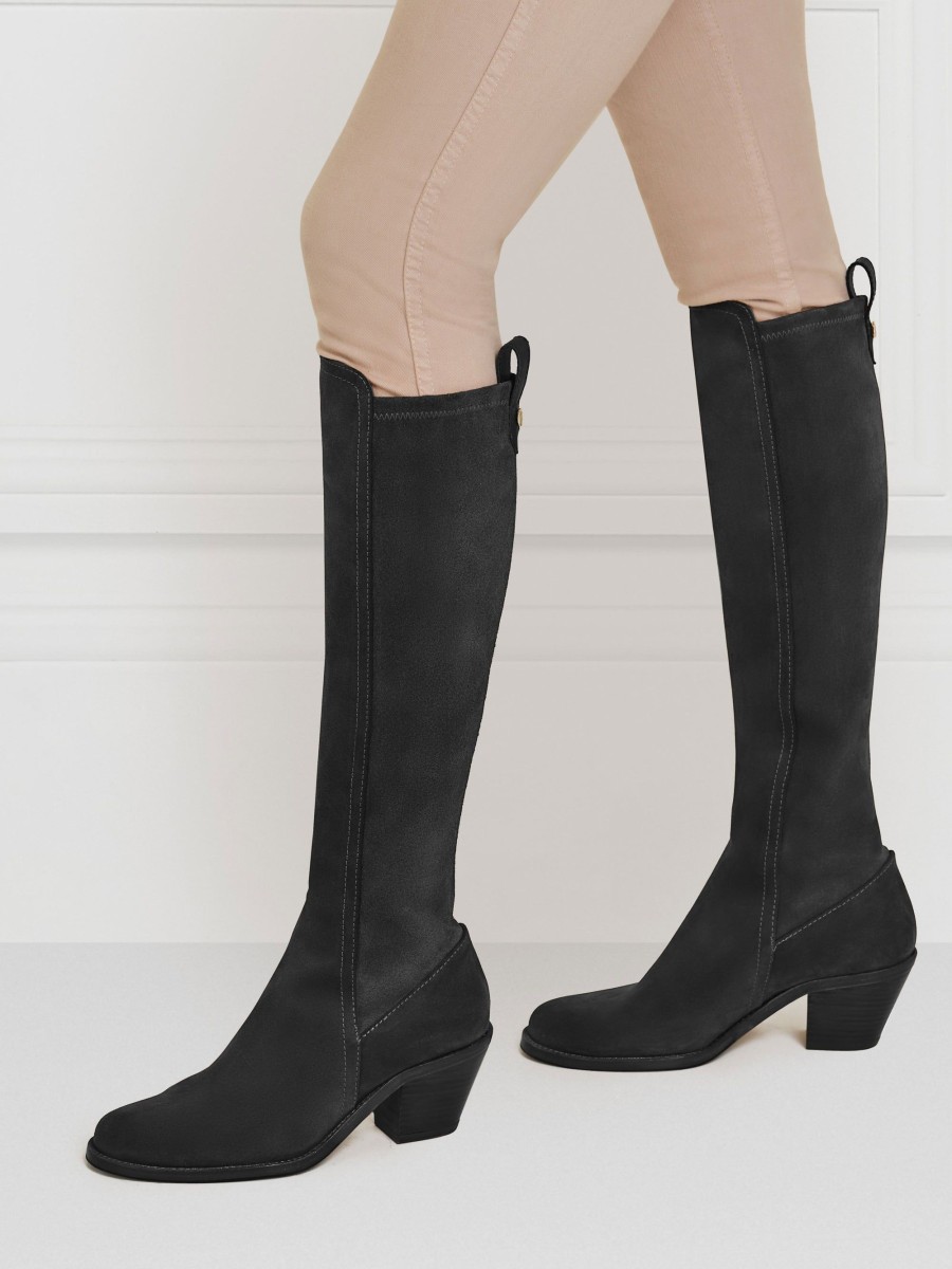 Women Fairfax & Favor Knee-High Boots | Women'S Heeled Tall Boot-Black Suede