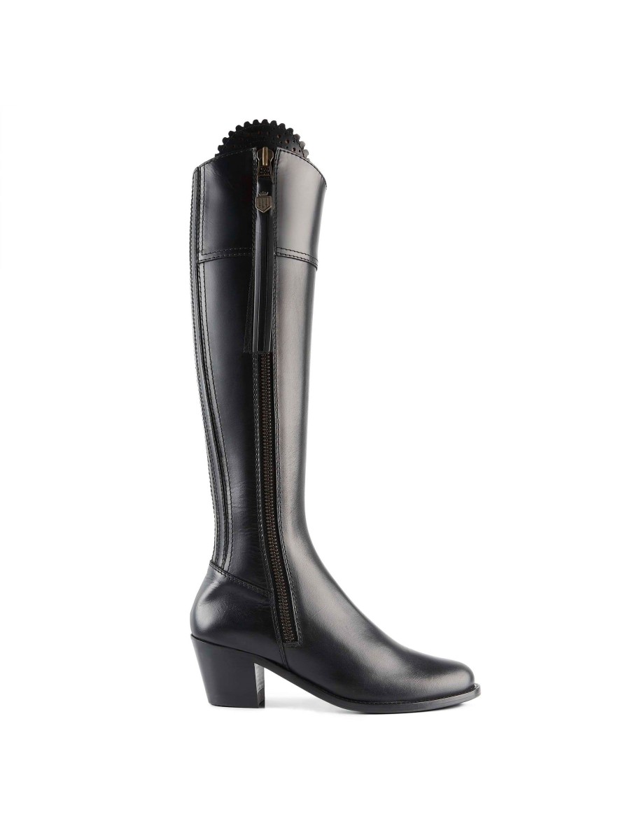 Women Fairfax & Favor Knee-High Boots | Women'S Tall Heeled Boot-Black Leather, Regular Calf