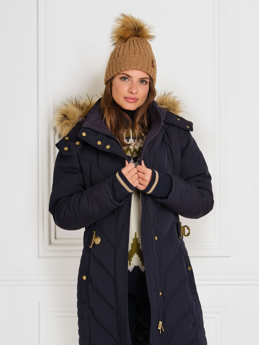 Women Fairfax & Favor Coats & Jackets | Women'S Padded Long Coat-Navy