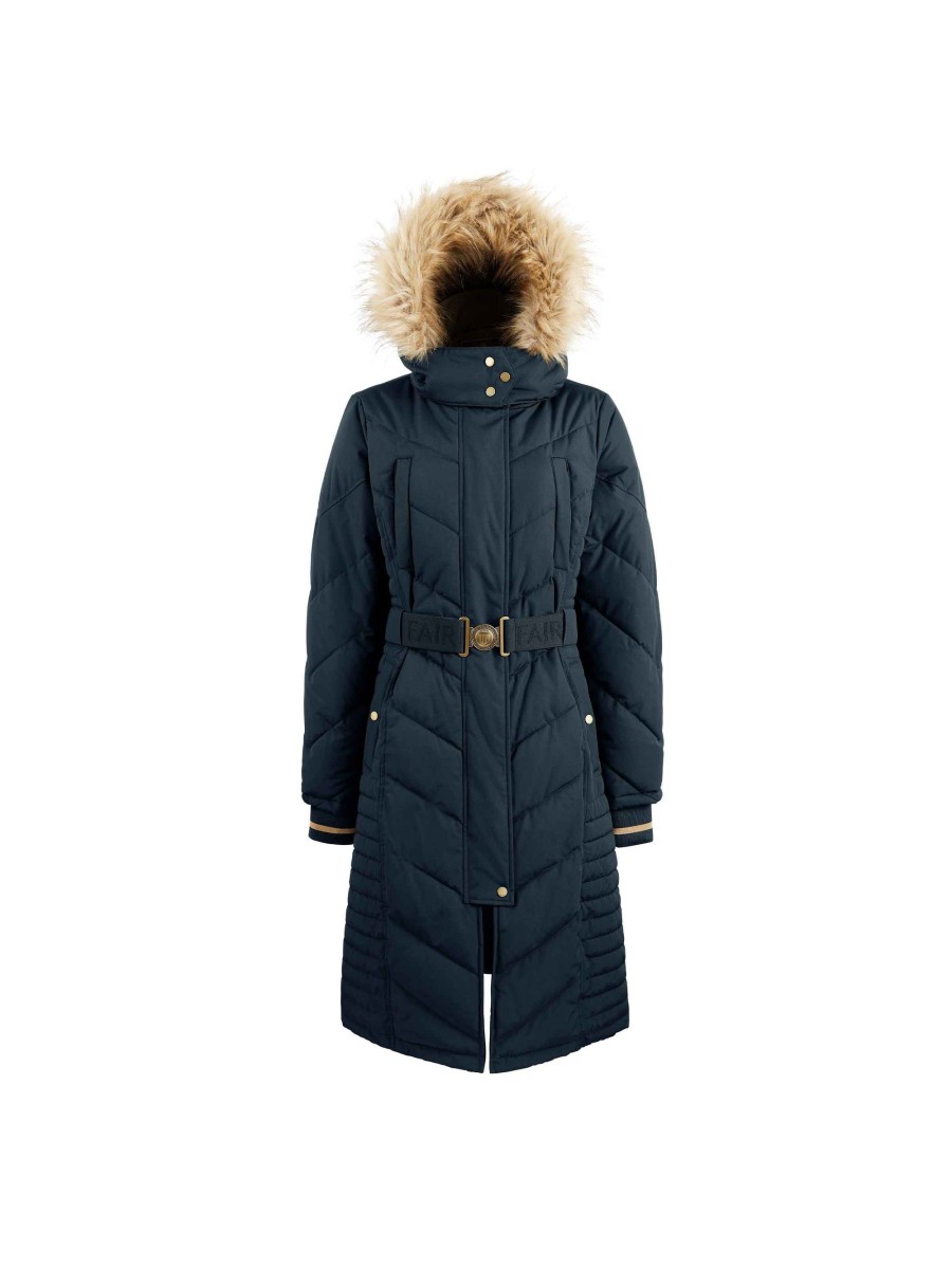 Women Fairfax & Favor Coats & Jackets | Women'S Padded Long Coat-Navy