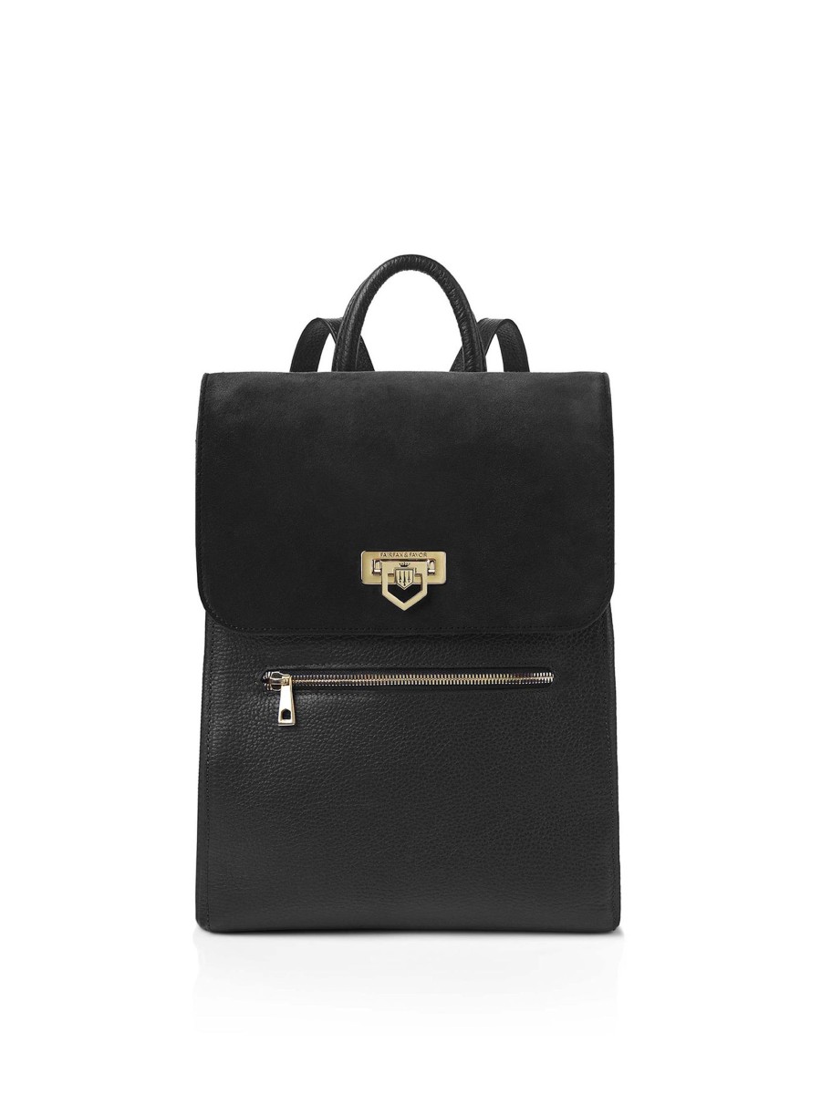 Women Fairfax & Favor Backpacks | Women'S Backpack-Black Suede