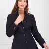 Women Fairfax & Favor Coats & Jackets | Women'S Jacket-Navy Melton Wool