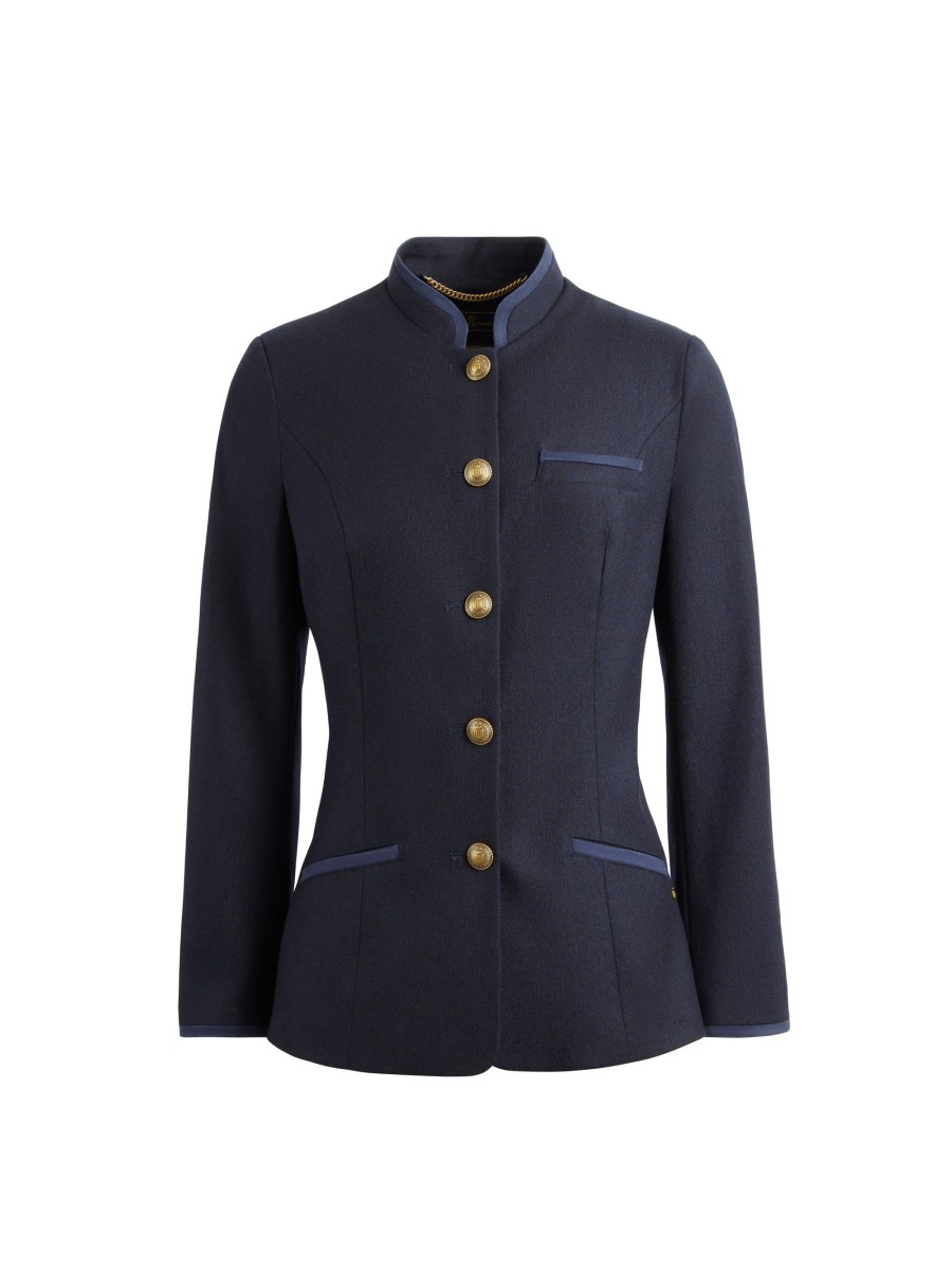 Women Fairfax & Favor Coats & Jackets | Women'S Jacket-Navy Melton Wool