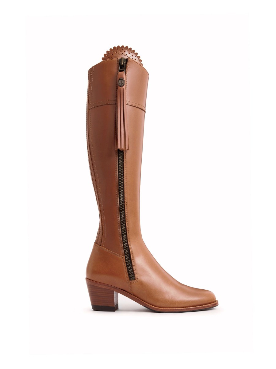 Women Fairfax & Favor Knee-High Boots | Women'S Tall Heeled Boot-Tan Leather, Regular Calf