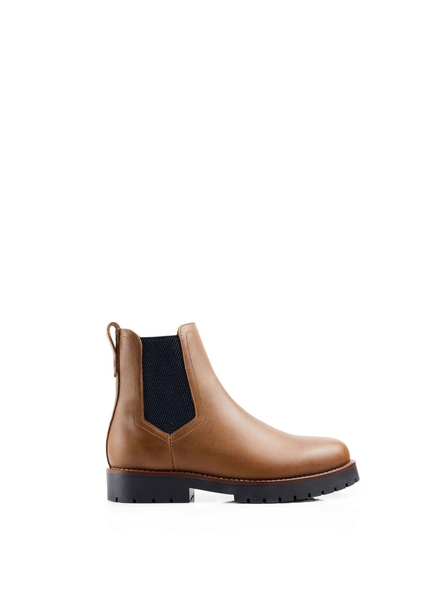 Women Fairfax & Favor Chelsea Boots | Women'S Shearling Lined Ankle Boot-Oak Leather