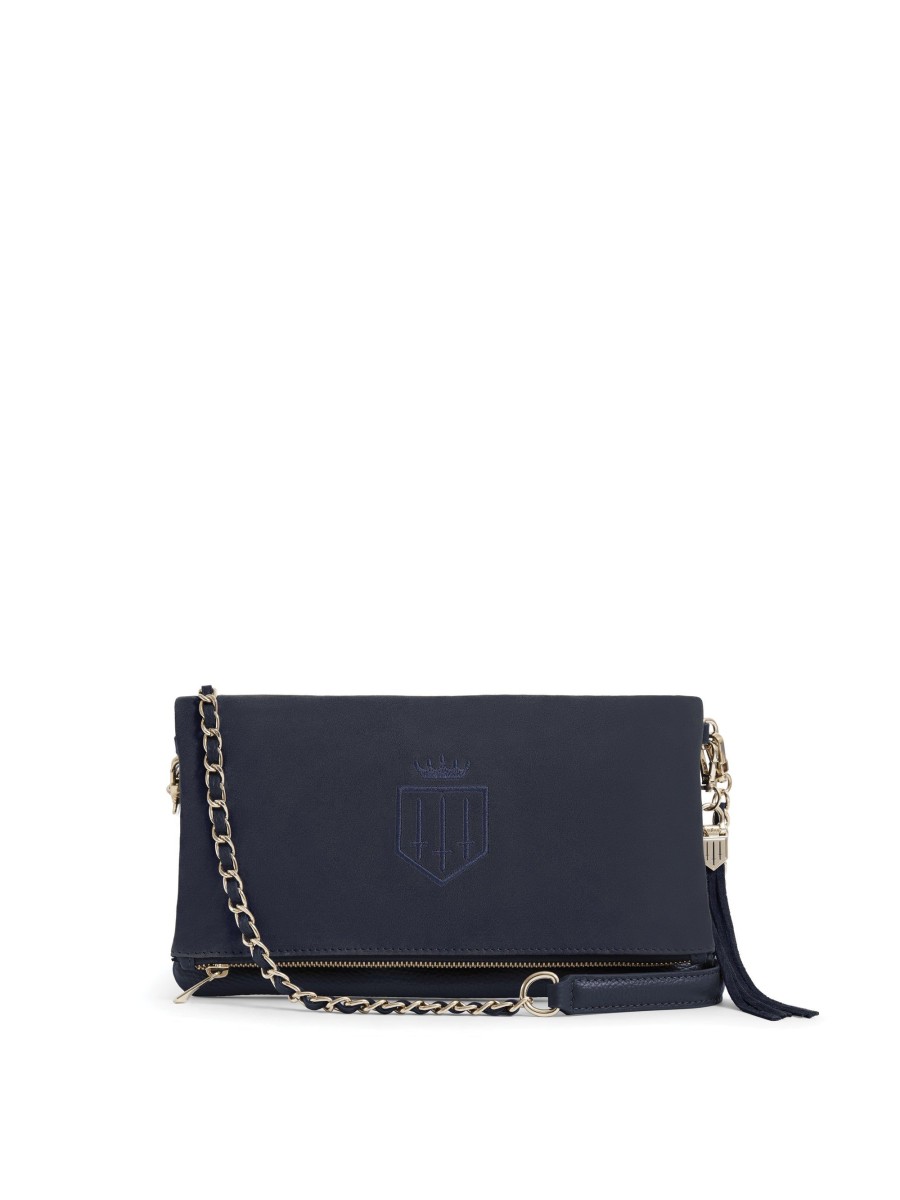 Women Fairfax & Favor Clutch Bags | Women'S Clutch Bag-Navy Suede