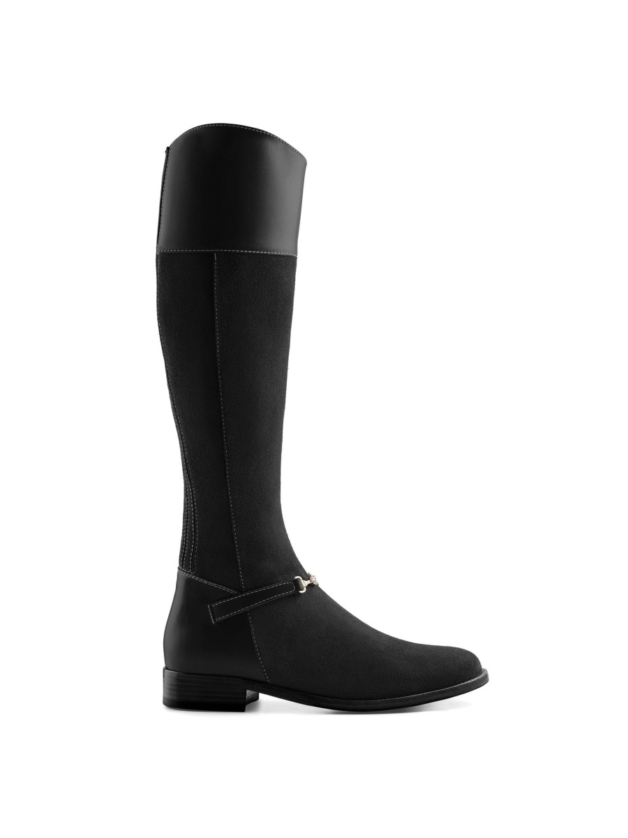 Women Fairfax & Favor Knee-High Boots | Women'S Boot-Black Suede, Narrow Calf