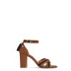 Women Fairfax & Favor Sandals | Women'S Heeled Sandal-Tan & Navy Suede