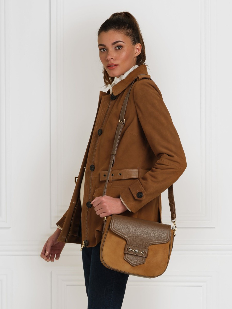 Women Fairfax & Favor Saddle Bags | Women'S Saddle Bag-Tan Suede