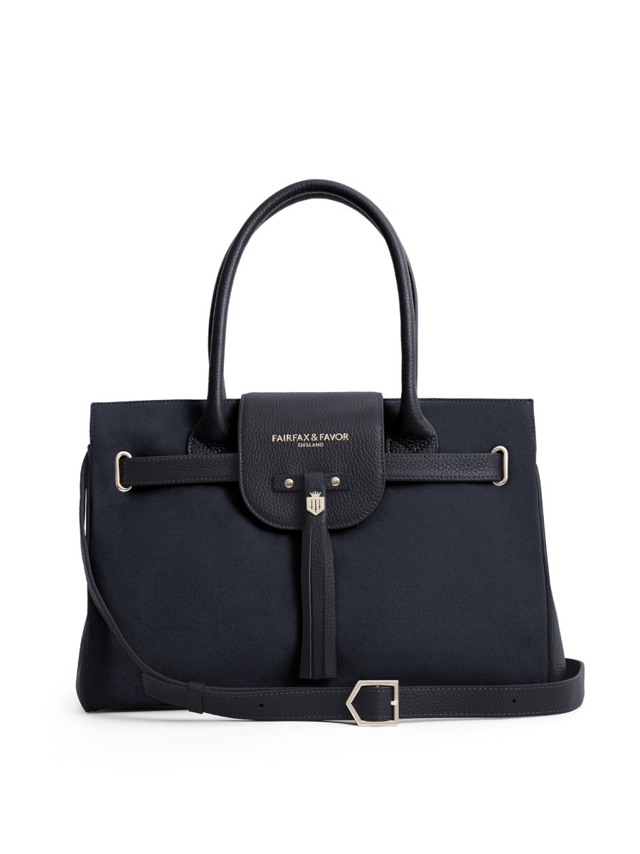 Women Fairfax & Favor Handbags | Women'S Handbag-Navy Suede