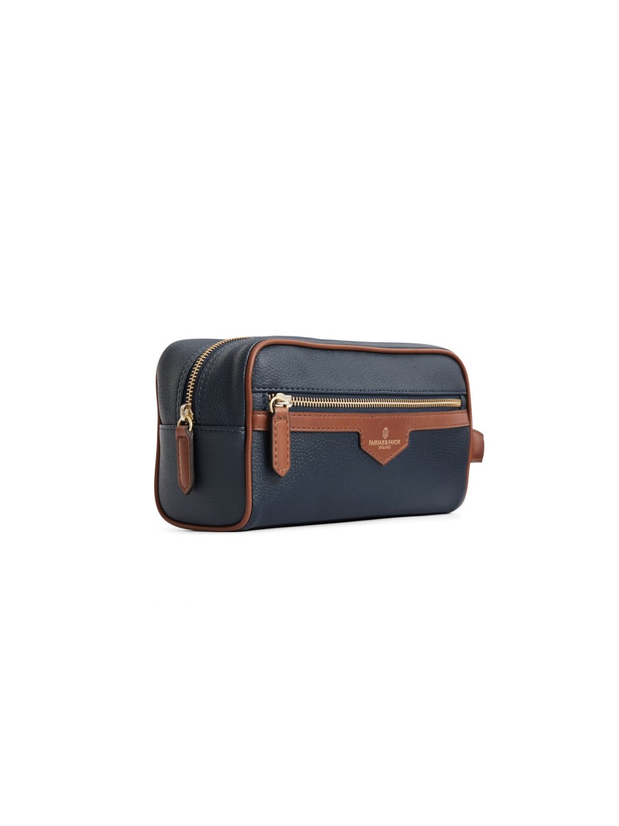 Men Fairfax & Favor Laptop & Travel Bags | Unisex Washbag-Navy Scotchgrain