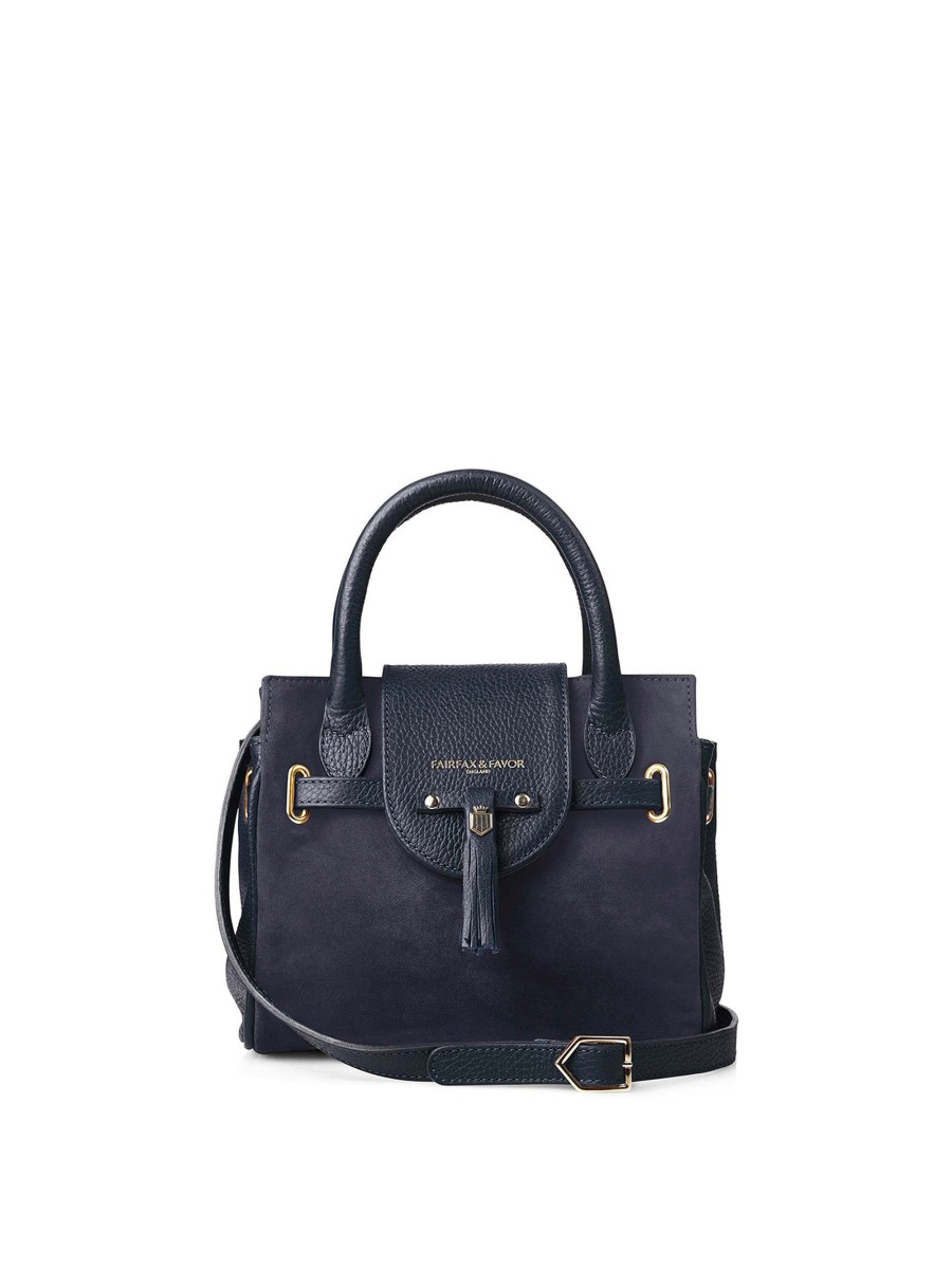 Women Fairfax & Favor Crossbody Bags | Women'S Mini Handbag-Navy Suede