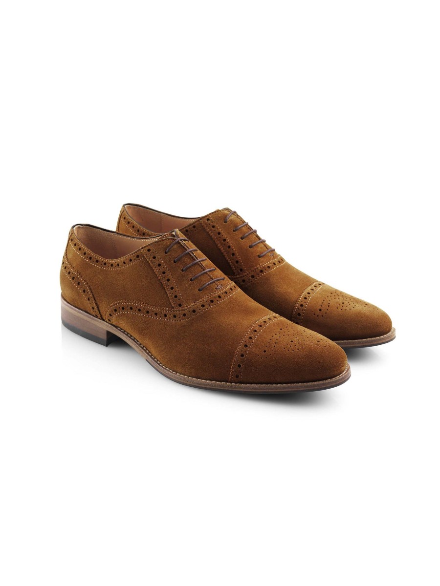 Men Fairfax & Favor Men'S Shoes | Men'S Brogue-Cognac Suede