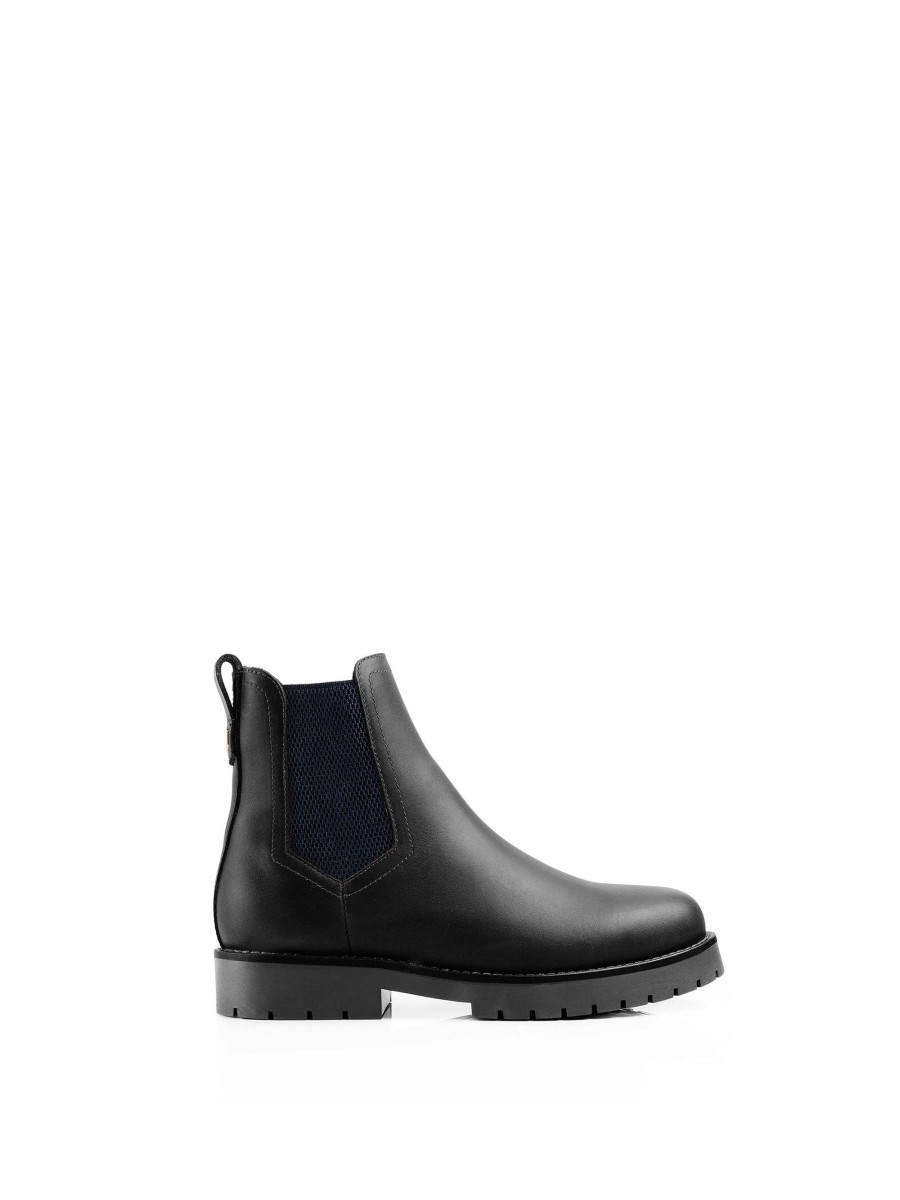 Women Fairfax & Favor Chelsea Boots | Women'S Shearling Lined Ankle Boot-Black Leather