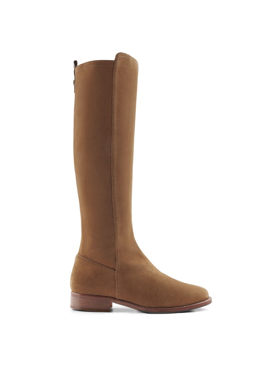 Women Fairfax & Favor Knee-High Boots | Women'S Flat Tall Boot-Tan Suede