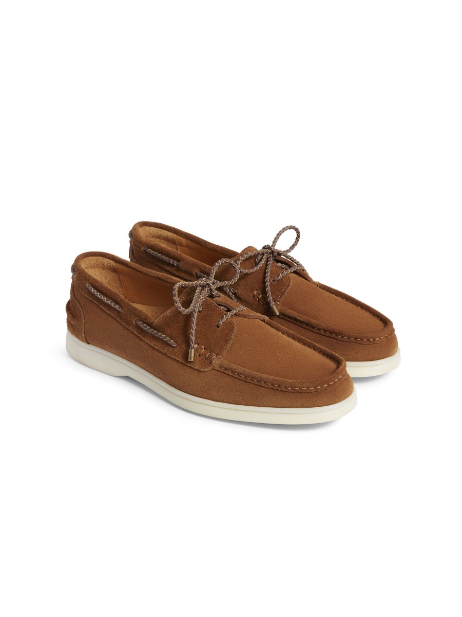 Men Fairfax & Favor Men'S Shoes | Men'S Deck Shoe-Cognac Suede