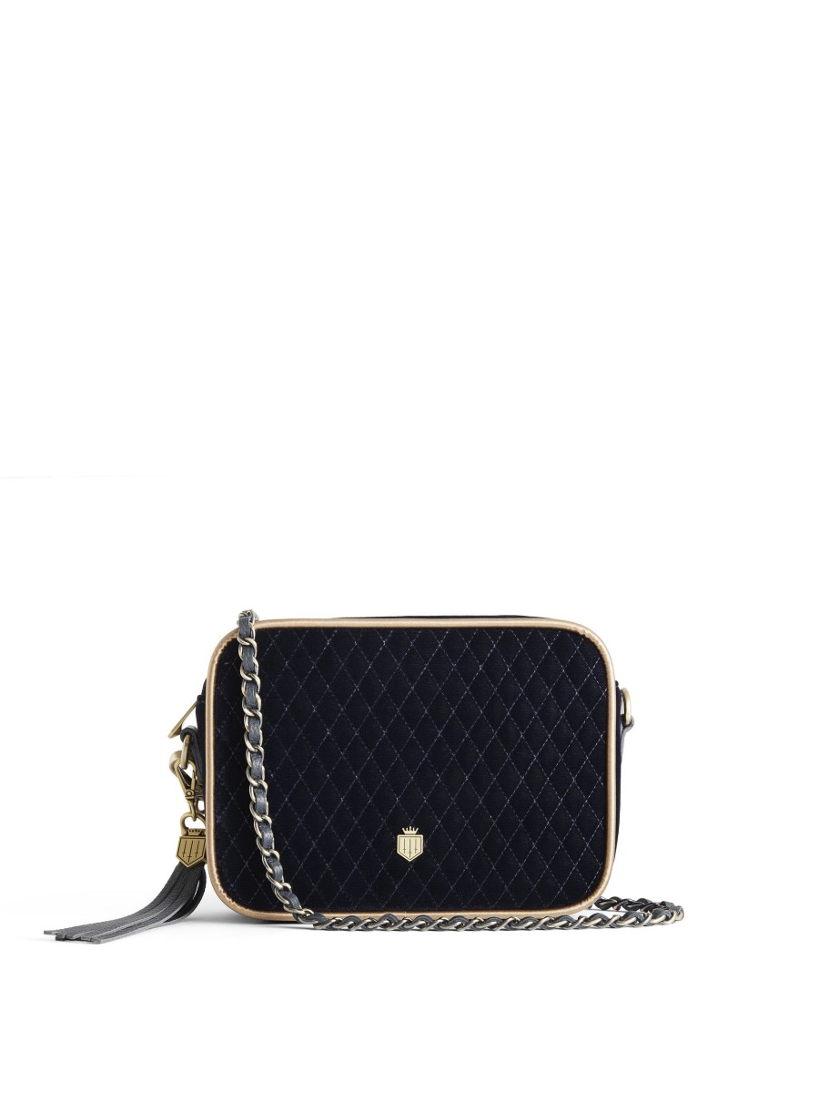 Women Fairfax & Favor Crossbody Bags | Women'S Crossbody Bag-Quilted Navy Velvet