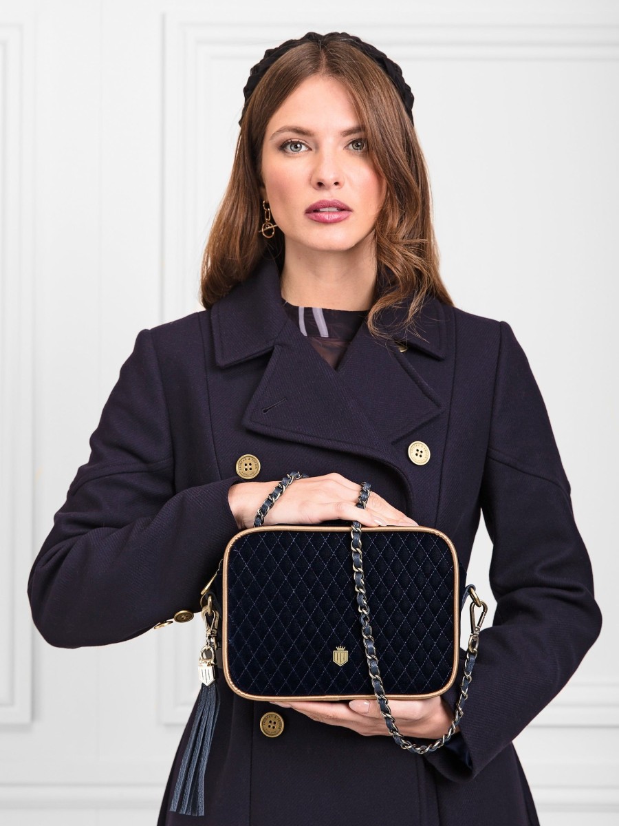 Women Fairfax & Favor Crossbody Bags | Women'S Crossbody Bag-Quilted Navy Velvet