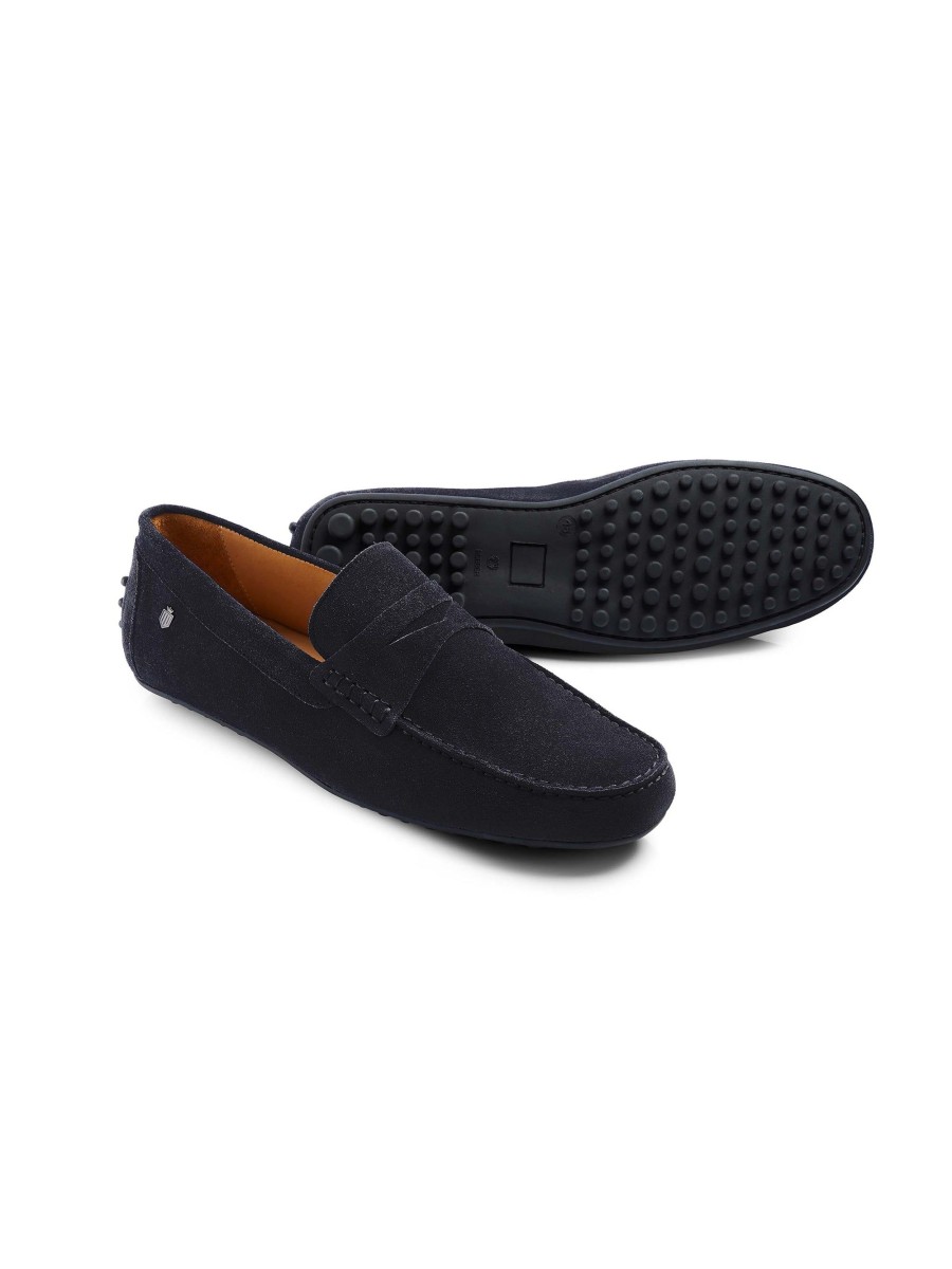 Men Fairfax & Favor Men'S Shoes | Men'S Driving Shoe-Navy Blue Suede