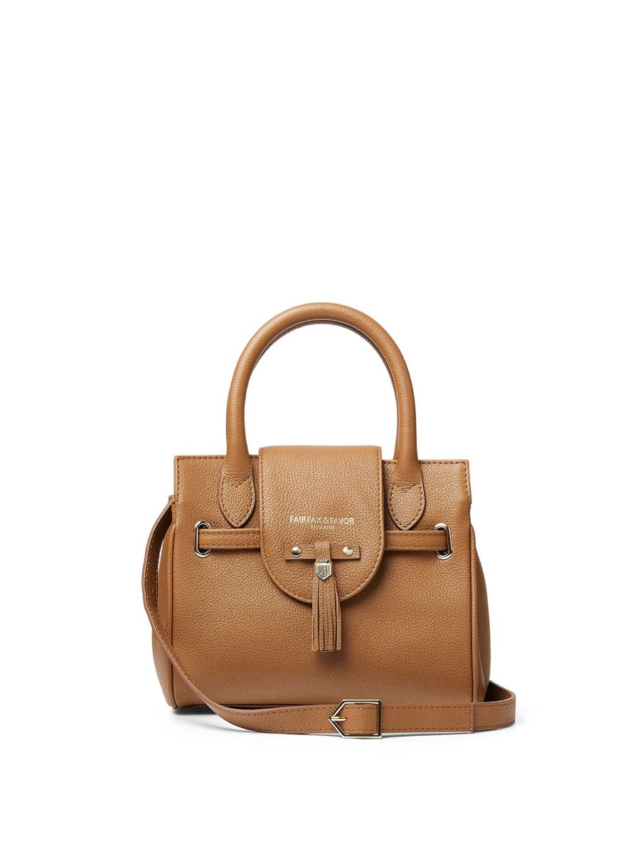 Women Fairfax & Favor Crossbody Bags | Women'S Mini Handbag-Pebbled Tan Leather