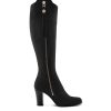 Women Fairfax & Favor Knee-High Boots | Women'S Tall High-Heeled Boot-Black Suede, Sporting Fit