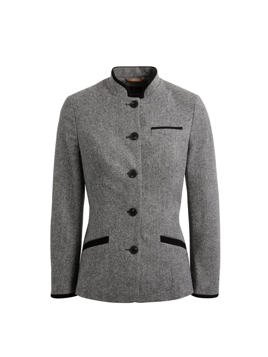 Women Fairfax & Favor Coats & Jackets | Women'S Jacket-Monochrome Herringbone