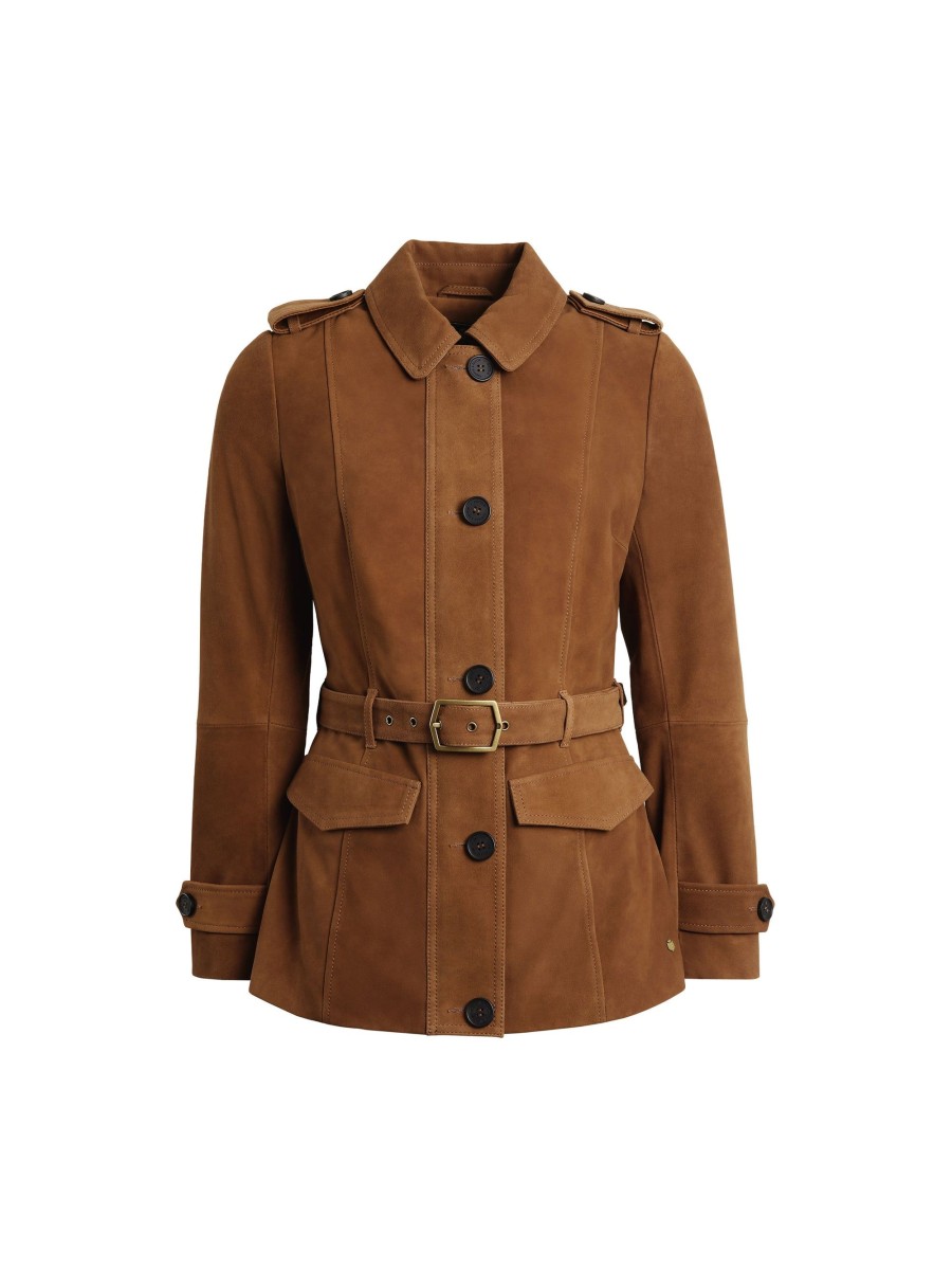 Women Fairfax & Favor Coats & Jackets | Women'S Jacket-Tan Suede