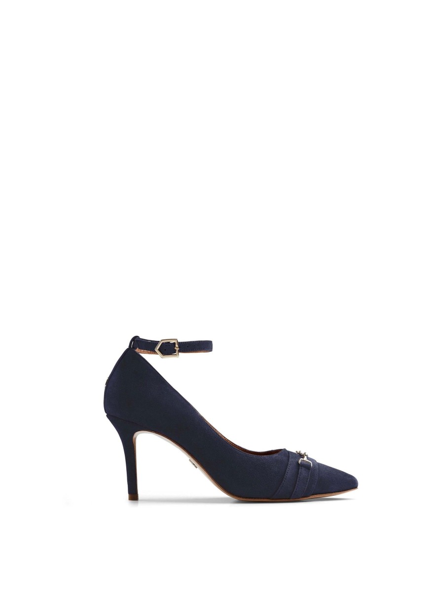 Women Fairfax & Favor Heels & Wedges | Women'S Court Shoe-Navy Suede