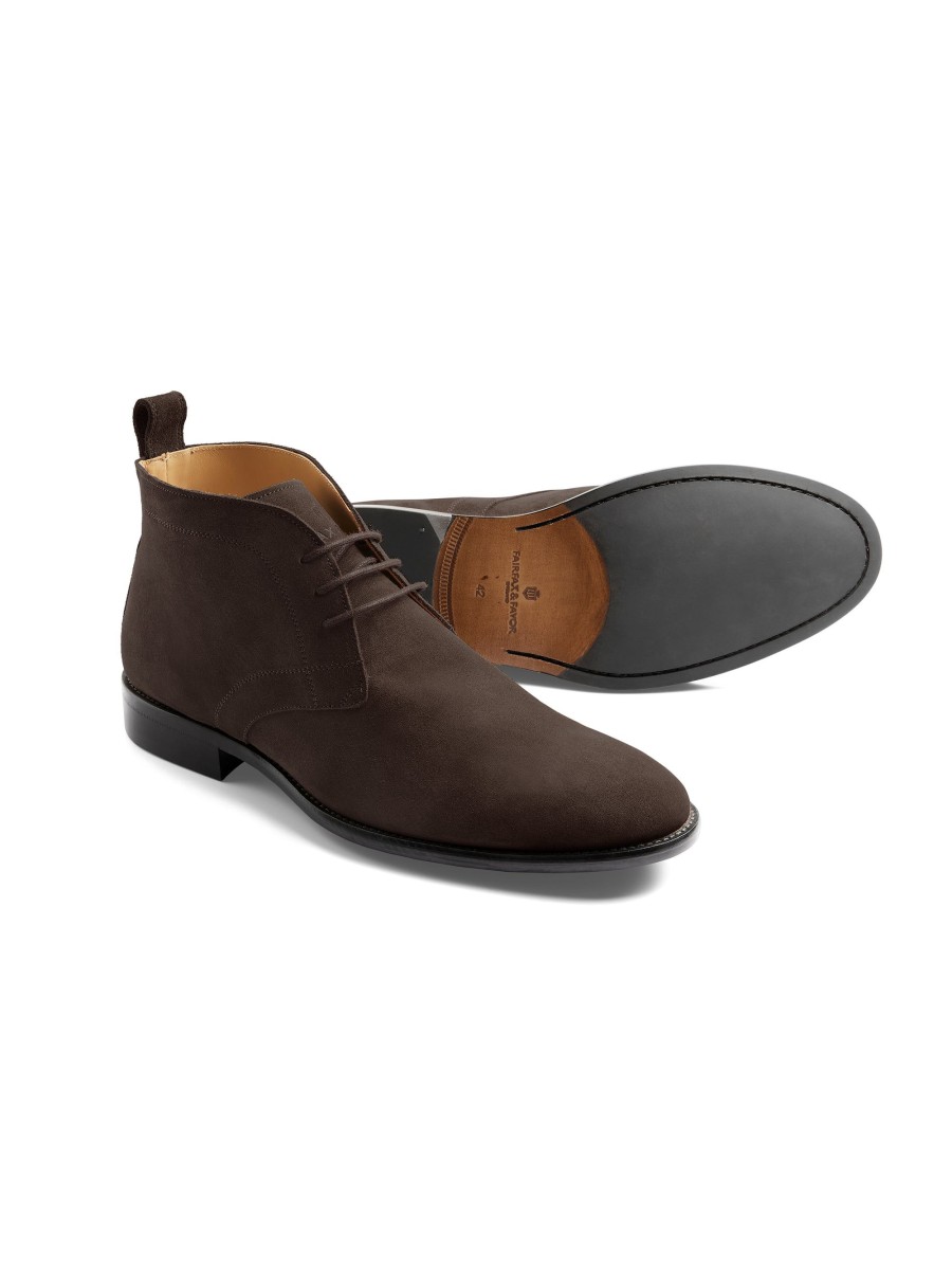 Men Fairfax & Favor Chelsea & Ankle Boots | Men'S Desert Boot-Chocolate Suede