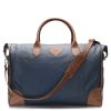 Men Fairfax & Favor Laptop & Travel Bags | Unisex Travel Bag-Tan & Navy Leather