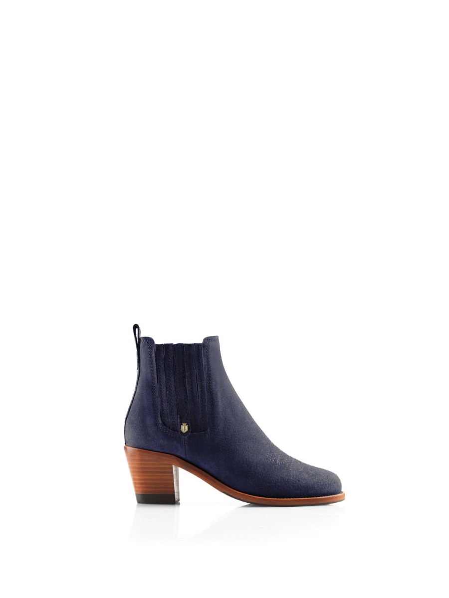 Women Fairfax & Favor Chelsea Boots | Women'S Heeled Ankle Boot-Ink Suede