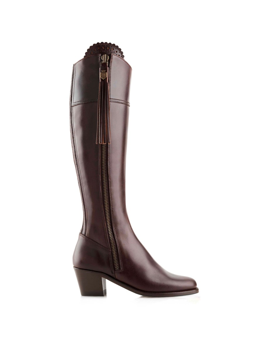 Women Fairfax & Favor Knee-High Boots | Women'S Tall Heeled Boot-Mahogany Leather, Regular Calf