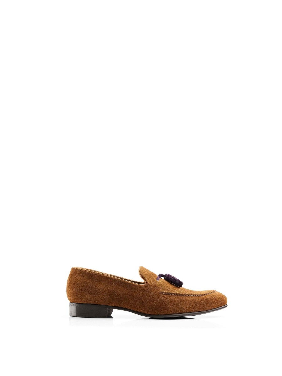 Men Fairfax & Favor Men'S Shoes | Men'S Tassel Loafer-Cognac Suede