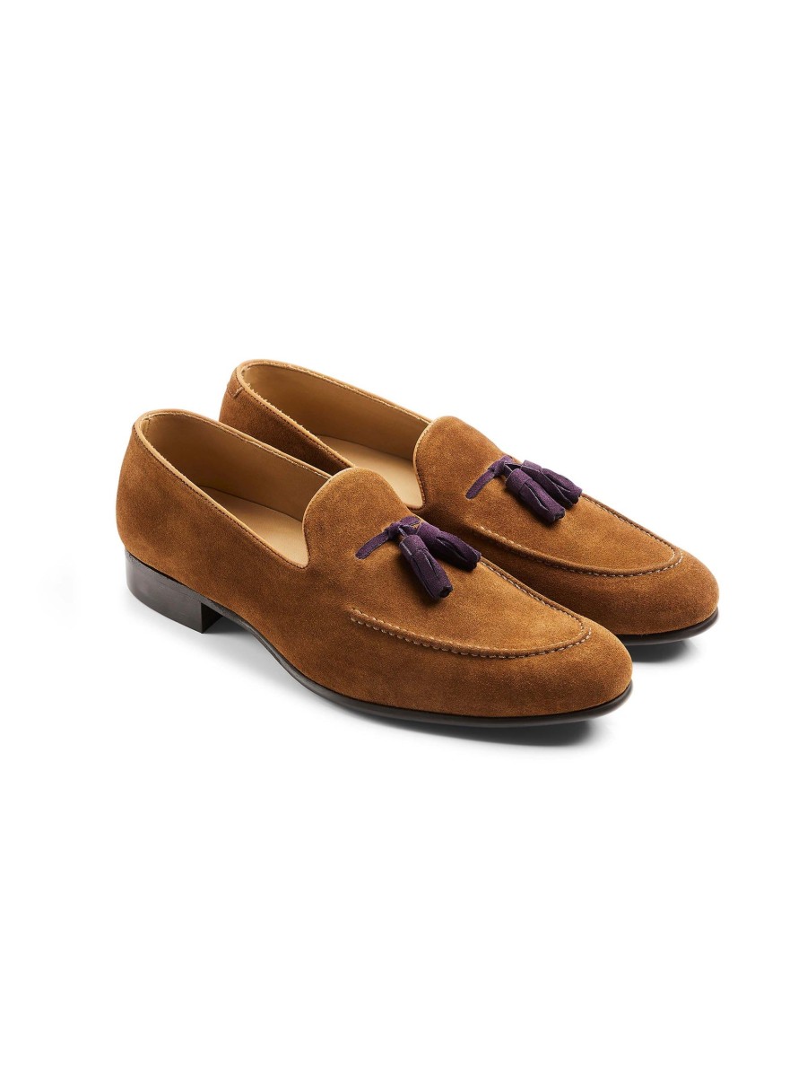 Men Fairfax & Favor Men'S Shoes | Men'S Tassel Loafer-Cognac Suede